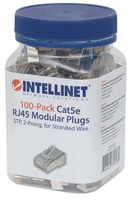 Intellinet Kabel Intellinet verpakking van 100 stuks Cat5e modulaire RJ45-stekkers STP 2-voudige klem voor gevlochten draad 100 stekkers per pot 790581 - thumbnail