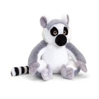 Keel Toys Pluche knuffel ringstaart maki aap - 25 cm - Knuffelbeesten - grijs - apen speelgoed