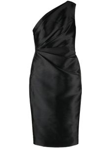 Solace London robe froncée Orla à coupe mi-longue - Noir