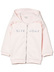 Givenchy Kids hoodie zippé à logo imprimé - Rose