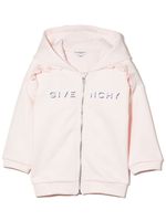 Givenchy Kids hoodie zippé à logo imprimé - Rose