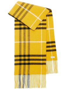 Burberry écharpe frangée à carreaux - Jaune