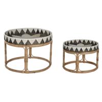 Set van 2 tafels Home ESPRIT Rotan 70 X 70 X 52 cm