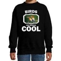 Dieren bijeneter vogel sweater zwart kinderen - birds are cool trui jongens en meisjes - thumbnail