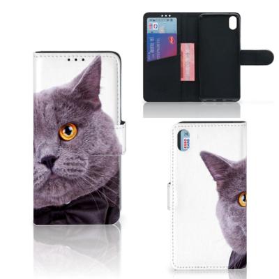 Xiaomi Redmi 7A | Telefoonhoesje | Met pasjeshouder | Kat