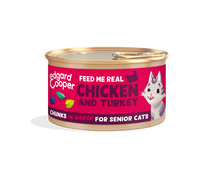 Edgard & Cooper kip en kalkoen senior kat natvoer blikje 85gr