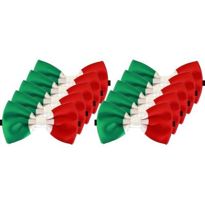 Verkleed vlinderstrikje - 10x - landen thema - Itali? - groen/wit/rood - Italiaanse vlag