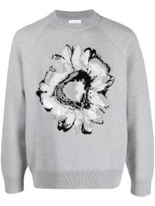 Barrie cashmere flower-print jumper - Gris