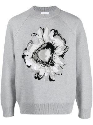 Barrie pull en cachemire à fleurs - Gris