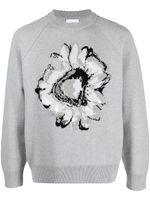 Barrie cashmere flower-print jumper - Gris