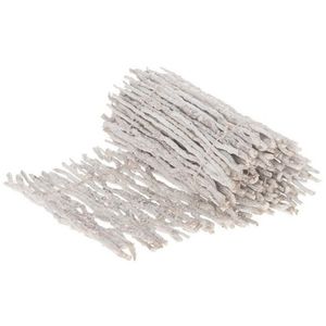 Coco Finger decoratie rand/tafelloper wit van houtjes 90 x 20cm