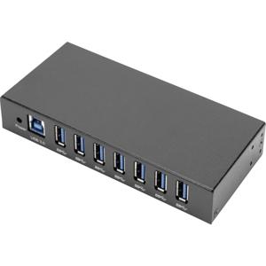 Digitus DA-70258-1 USB 3.0-hub 7 poorten Voor industriële toepassingen, Met metalen behuizing, Met status-LEDs, Voor intern en extern gebruik, Via PC