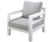 Midori lounge chair alu white/mixed grey - Yoi