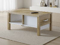 Salontafel OLIANNE 90 cm natuurlijke eik/wit