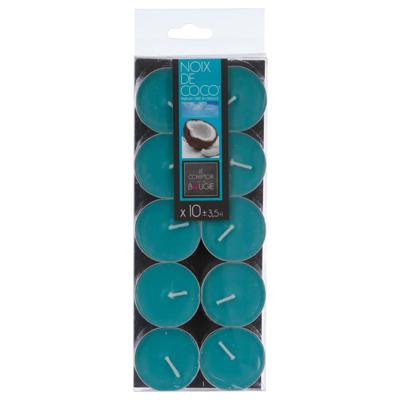 Atmosphera Geurtheelichtjes - 10x stuks - Coconut geur - was/paraffine - 3,5 uur