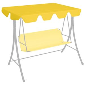 VidaXL Vervangingsluifel voor schommelbank 150/130x105/70 cm geel