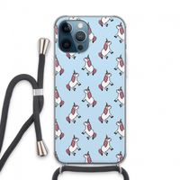 Eenhoorns overal: iPhone 13 Pro Max Transparant Hoesje met koord