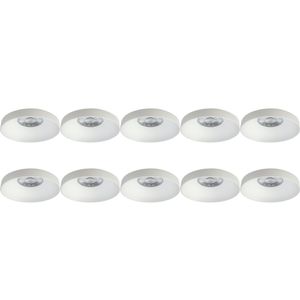 Spot Armatuur 10 Pack - Pragmi Vrito Pro - GU10 Inbouwspot - Rond - Wit - Aluminium - Ø82mm