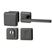 Hardbrass Voordeurset Charley/Zenith 3-delig rechtswijzend - PVD gun metal