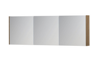 INK SPK1 spiegelkast met 3 dubbel gespiegelde deuren, stopcontact en schakelaar 180 x 14 x 60 cm, ash grey fineer