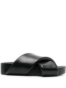 Jil Sander cross-over leather sandals - Noir