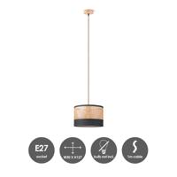 Light depot - hanglamp ratan weave - linnen / zwart - Outlet