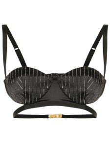 GCDS brassière à ornements strassés - Noir