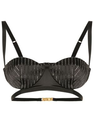 GCDS brassière à ornements strassés - Noir