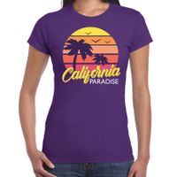 California zomer t-shirt / shirt California paradise paars voor dames