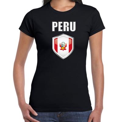 Peru landen supporters t-shirt - zwart - dames - fan kleding - korte mouwen Peru landen supporters t-shirt - zwart - dames - fan kleding - korte mouwen