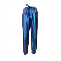 Dutch Dream denim zomer broek meisjes metallic - blauw - Kisiwa - thumbnail