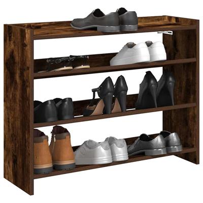 VidaXL Schoenenrek 80x25x62 cm bewerkt hout gerookt eikenkleurig