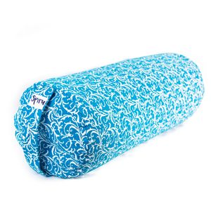 Yoga Bolster Turquoise Rond Katoen - Floral Print - 59 x 21,5 cm