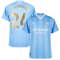 Manchester City Shirt Thuis 2023-2024 + Champions 24 - thumbnail