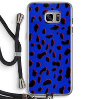 Blue Leopard: Samsung Galaxy S7 Edge Transparant Hoesje met koord