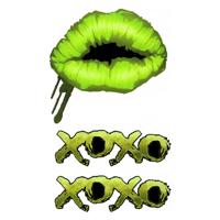 Rozanna's Violins Guitar Decal Sexy Lips & XOXO Green - Aanbieding, op = op