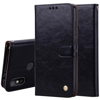 Zakelijke stijl olie Wax textuur horizontale Flip lederen Case voor de Xiaomi Mi 6 X / A2 met houder & kaartsleuven & Wallet(Black)