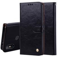 Zakelijke stijl olie Wax textuur horizontale Flip lederen Case voor de Xiaomi Mi 6 X / A2 met houder & kaartsleuven & Wallet(Black)