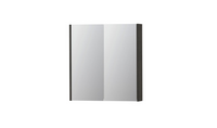 INK SPK2 spiegelkast met 2 dubbelzijdige spiegeldeuren, 2 verstelbare glazen planchetten, stopcontact en schakelaar 70 x 14 x 73 cm, gerookt eiken