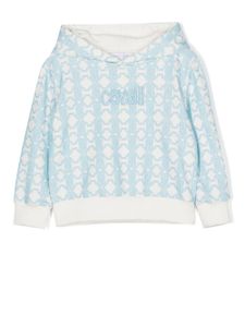 Roberto Cavalli Junior hoodie à imprimé monogrammé - Blanc