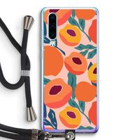 Perzik: Huawei P30 Transparant Hoesje met koord