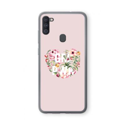 GRL PWR Flower: Samsung Galaxy A11 Transparant Hoesje