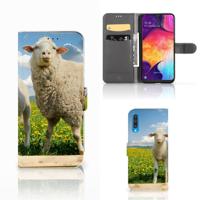 Samsung Galaxy A50 | Telefoonhoesje | Met pasjeshouder | Schaap en Lammetje