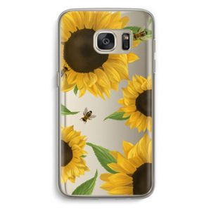 Sunflower and bees: Samsung Galaxy S7 Transparant Hoesje