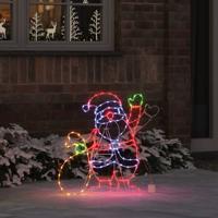 Kerstman Licht met 168 LED Multikleur 58.5 x 60 x 1.3 cm IJzer