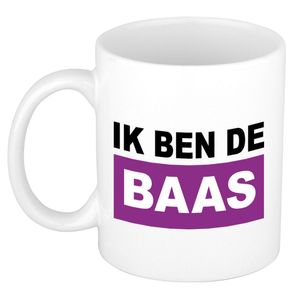 Cadeau mok voor baas - paars - grappig - keramiek - 300 ml - boss