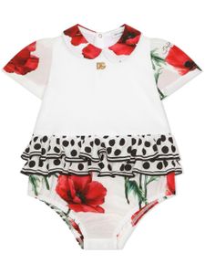 Dolce & Gabbana Kids grenouillère à fleurs - Blanc