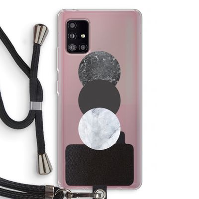 Marmeren cirkels: Samsung Galaxy A51 5G Transparant Hoesje met koord