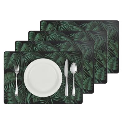 Secret de Gourmet tafel placemat Jungle - 8x - groen - 45 x 30 cm - tafel onderleggers / bescherming