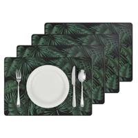 Secret de Gourmet tafel placemat Jungle - 8x - groen - 45 x 30 cm - tafel onderleggers / bescherming